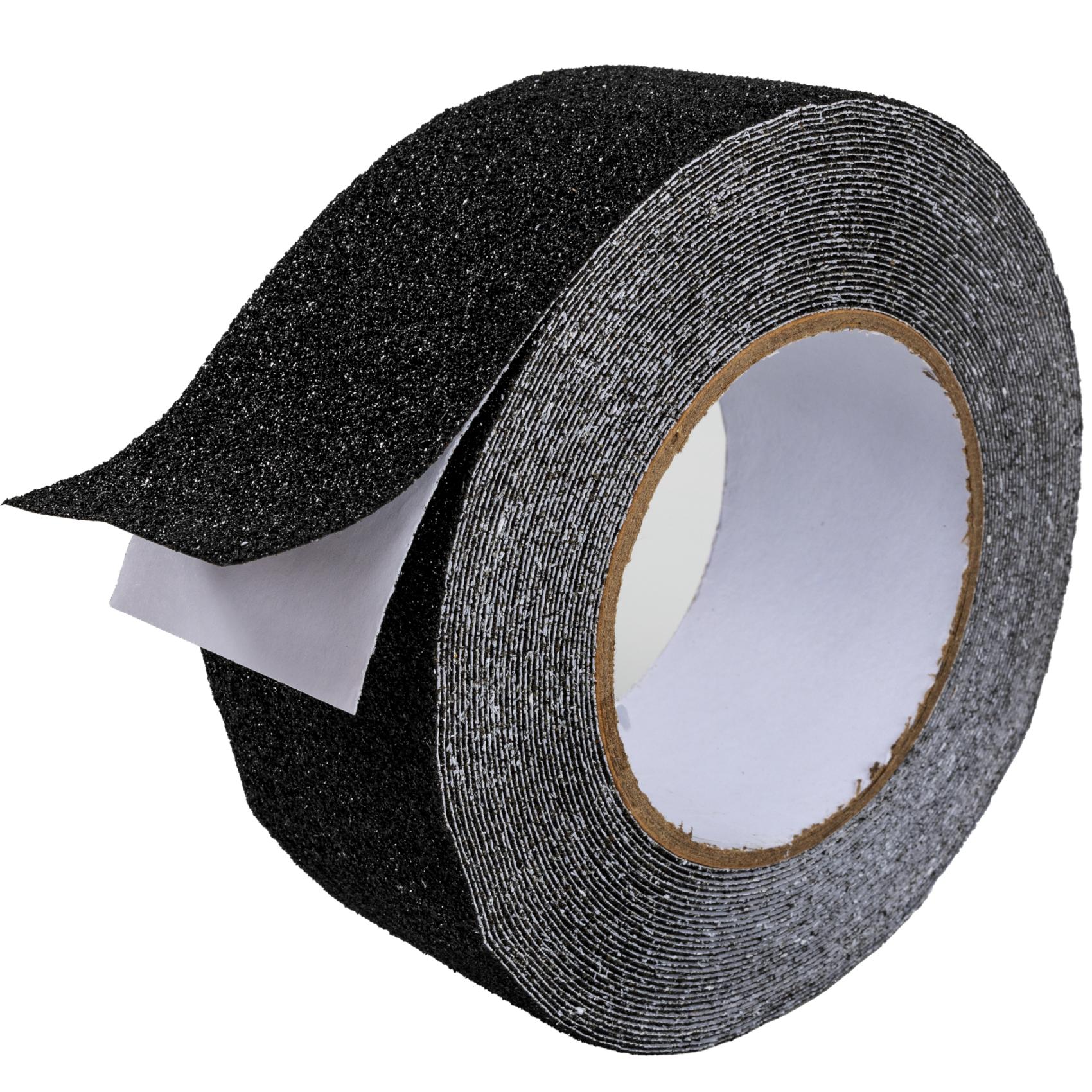 KB-SCHW-05_10 Antirutsch Klebeband selbstklebend anti-rutsch Tape Band Klebestreifen FixoFlex Breite 5 & 10cm Schwarz 10m Rolle