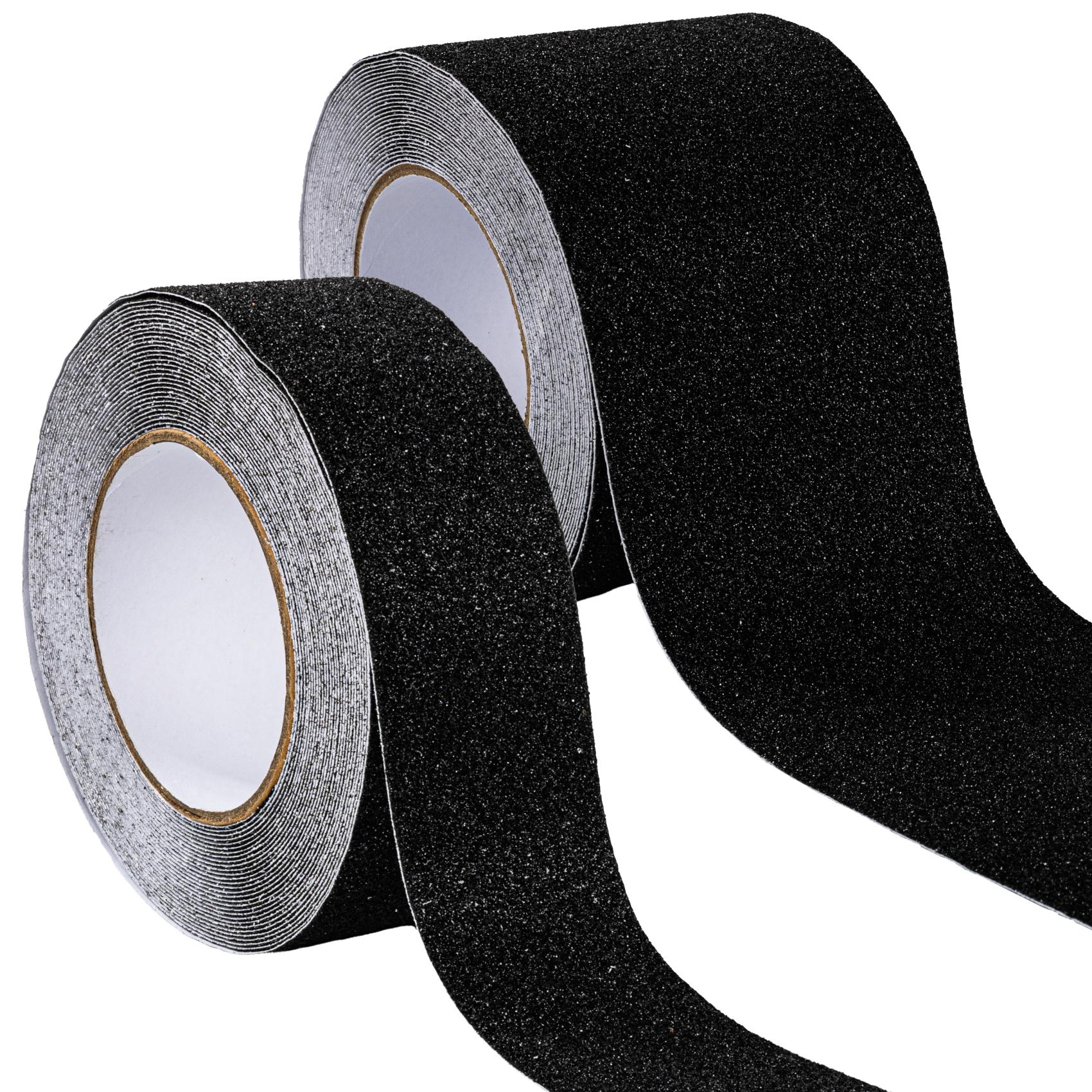 KB-SCHW-05_12 Antirutsch Klebeband selbstklebend anti-rutsch Tape Band Klebestreifen FixoFlex Breite 5 & 10cm Schwarz 10m Rolle