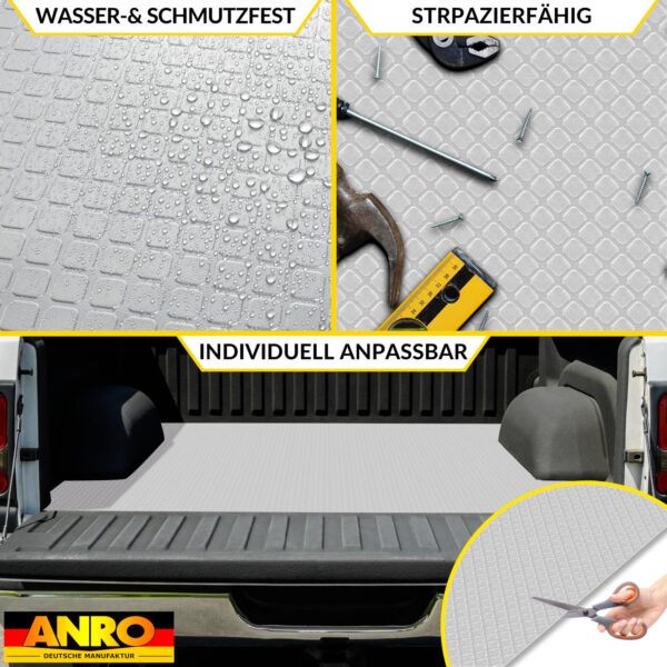 PVC Bodenbelag Meterware Dionis Antirutschmatte Vinylboden Rollenware Stärke 1,5mm Karo Silber Breite 100cm – 100x100cm