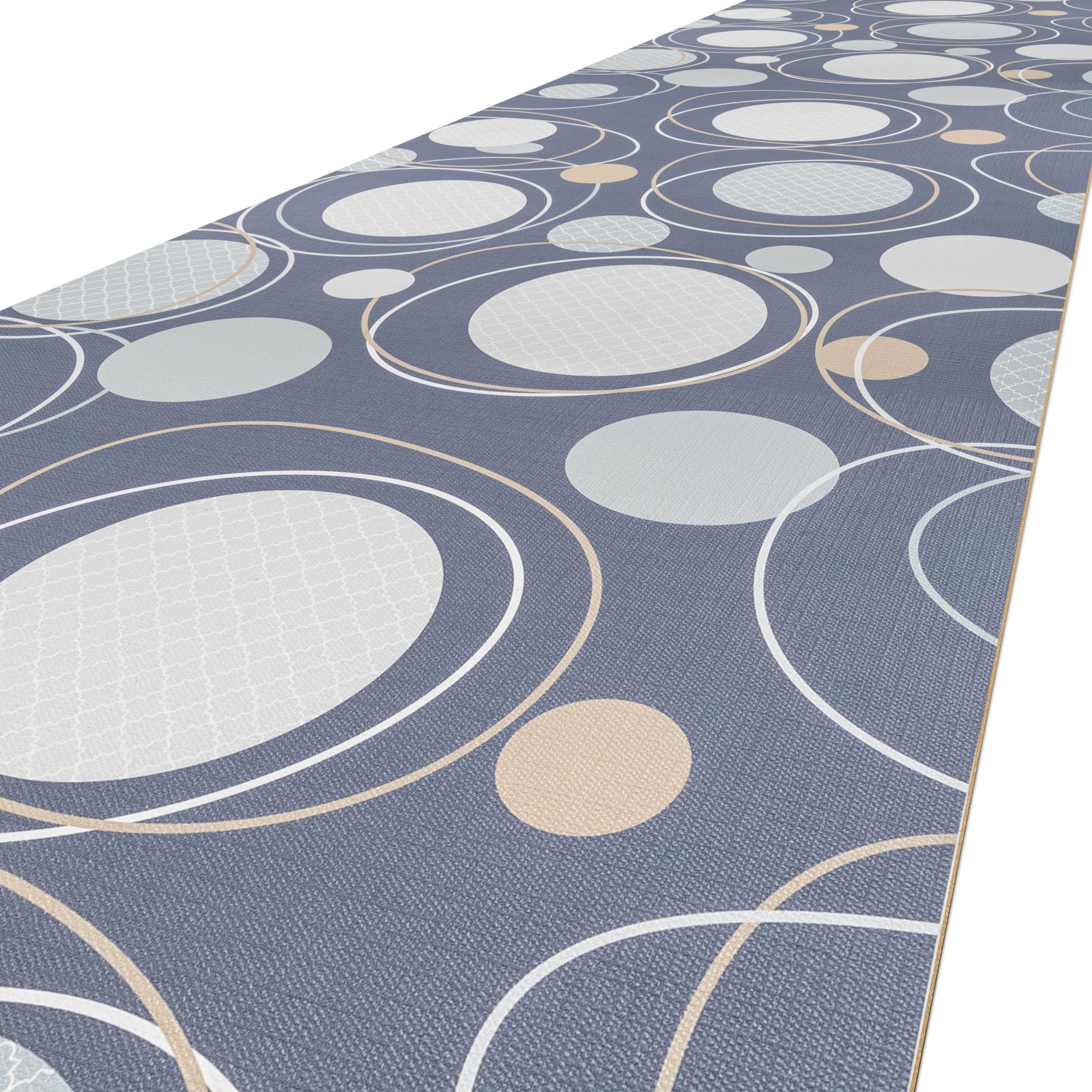 Küchenläufer Küchenteppich Mirza Cerchi Grau Läufer Flur abwaschbar | 48cm Breit