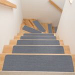 Treppenteppich Stufenmatte Treppenstufen Teppich selbsthaftend Stufenmatte Rechteckig NEMESIS Grau