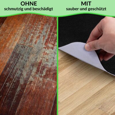 Bodenschutzmatte Bürostuhlunterlage Schreibtischstuhl Unterlage Teppich selbsthaftend NEMESIS Schwarz