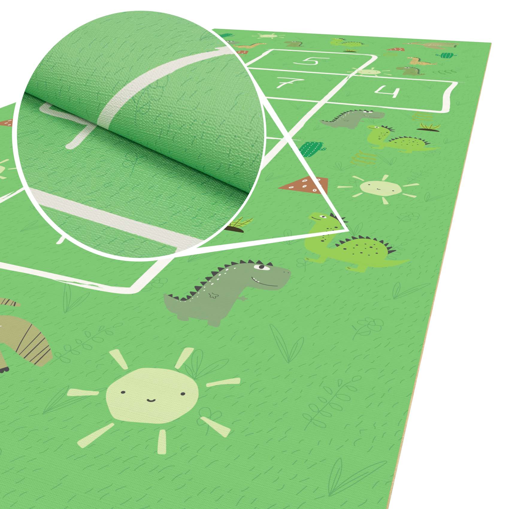 Spielmatte Hüpfspiel Teppich Läufer Hüpfspiel abwaschbar rutschfest Hinkepott 75x161cm