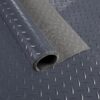PVC Bodenbelag Meterware Antirutschmatte Vinylboden Rollenware Stärke1,5mm 100cm Breite Tränenblech Anthrazit Breite 100cm – 100x100cm