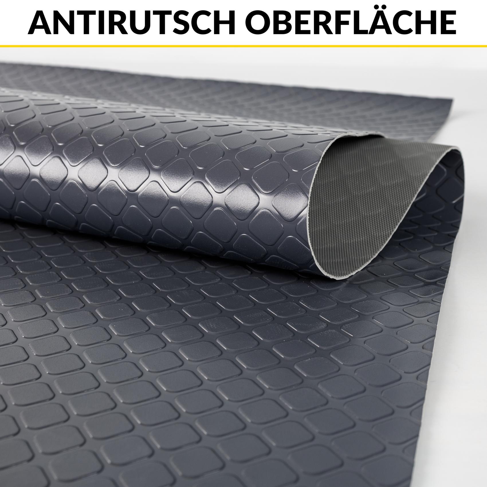 DIO-KAR-ANT_20 PVC Bodenbelag Meterware Dionis Antirutschmatte Vinylboden Rollenware Stärke 1,5mm Karo Anthrazit Breite 100cm