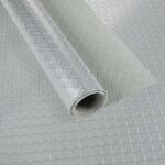 PVC Bodenbelag Meterware Dionis Antirutschmatte Vinylboden Rollenware Stärke 1,5mm Karo Silber Breite 100cm