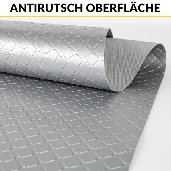PVC Bodenbelag Meterware Dionis Antirutschmatte Vinylboden Rollenware Stärke 1,5mm Karo Silber Breite 100cm – 100x100cm