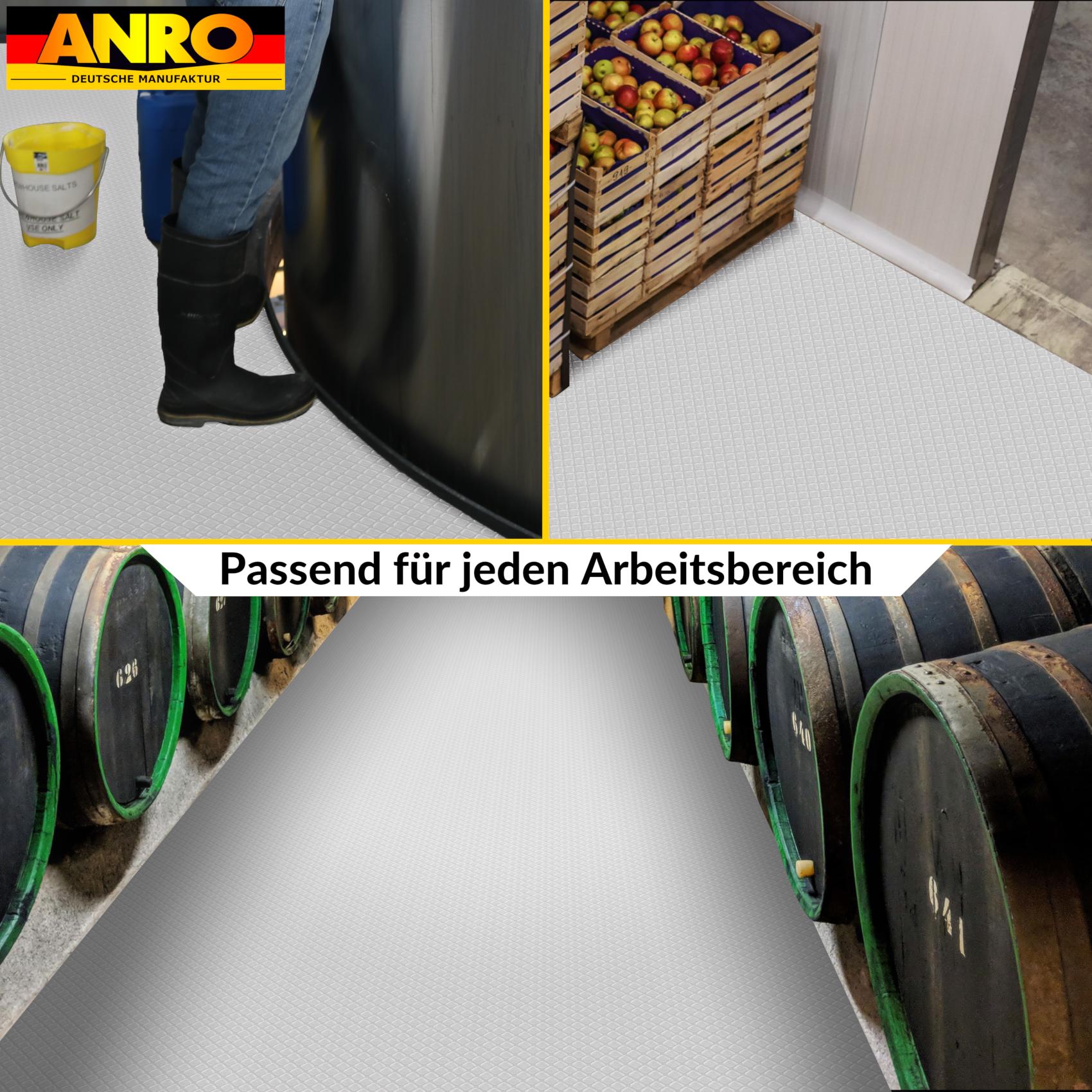 DIO-KAR-SIL_30 PVC Bodenbelag Meterware Dionis Antirutschmatte Vinylboden Rollenware Stärke 1,5mm Karo Silber Breite 100cm