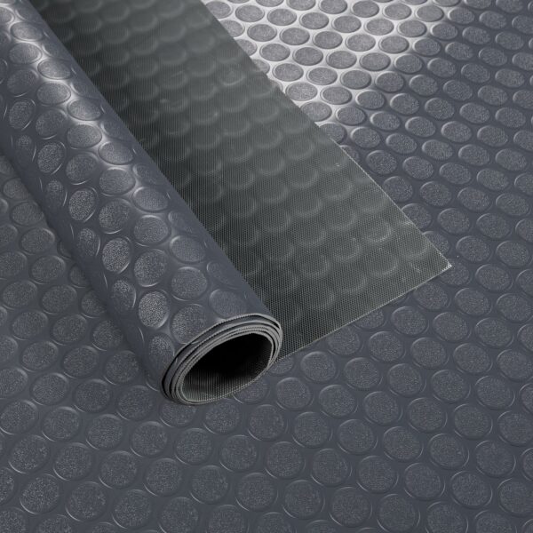 PVC Bodenbelag Meterware Antirutschmatte Vinylboden Rollenware Stärke 1,5mm Noppen Anthrazit 100cm Breite – 100x100cm