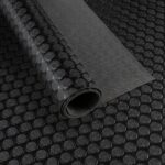 PVC Bodenbelag Meterware Antirutschmatte Vinylboden Rollenware Stärke 1,5mm Noppen Schwarz Breite 100cm