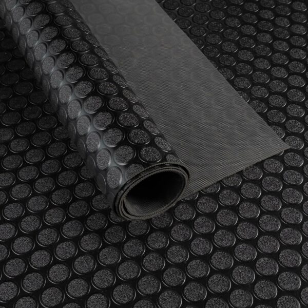 PVC Bodenbelag Meterware Antirutschmatte Vinylboden Rollenware Stärke 1,5mm Noppen Anthrazit 100cm Breite – 100x100cm