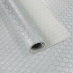 PVC Bodenbelag Meterware Antirutschmatte Vinylboden Rollenware Stärke 1,5mm Noppen Silber Breite 100cm