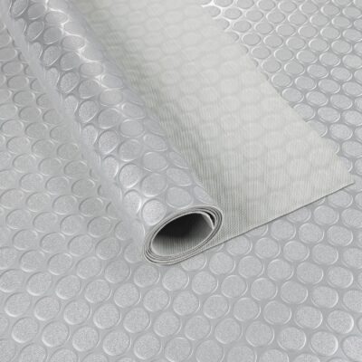 PVC Bodenbelag Meterware Antirutschmatte Vinylboden Rollenware Stärke 1,5mm Noppen Silber Breite 100cm