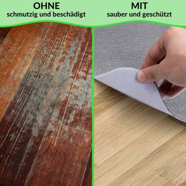 Antirutschmatte Bodenmatte selbsthaftend Teppich Bodenbelag in Meterware Grau Nemesis – 100x100cm
