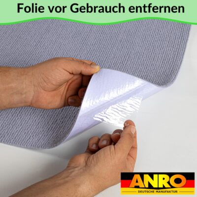 Antirutschmatte Bodenmatte selbsthaftend Teppich Bodenbelag in Meterware Grau Nemesis