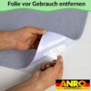 Antirutschmatte Bodenmatte selbsthaftend Teppich Bodenbelag in Meterware Grau Nemesis – 100x100cm