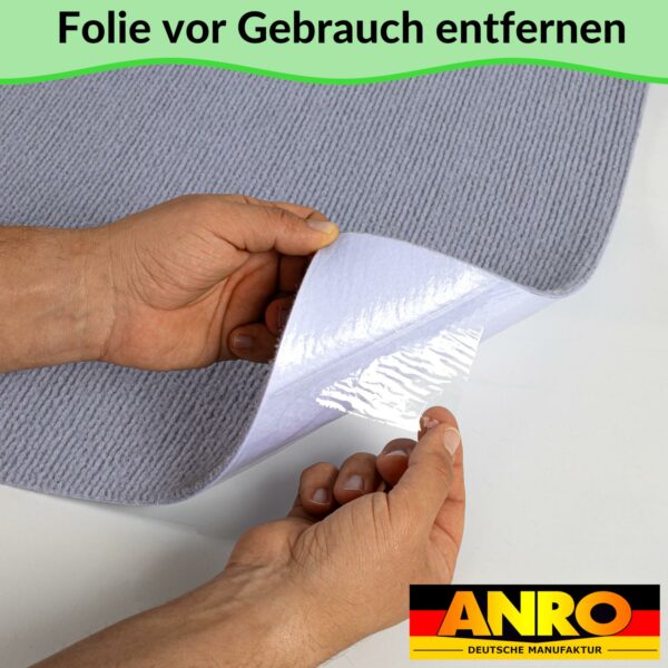 Antirutschmatte Bodenmatte selbsthaftend Teppich Bodenbelag in Meterware Grau Nemesis – 100x100cm
