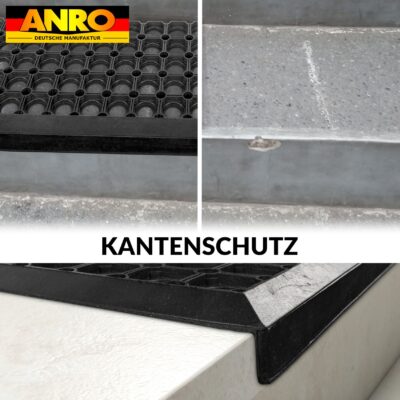 Gummi Stufenmatte Kantenschutz Ringgummi Loch Muster Drainage Treppenstuffen Antirutschmatte 75x25x3cm