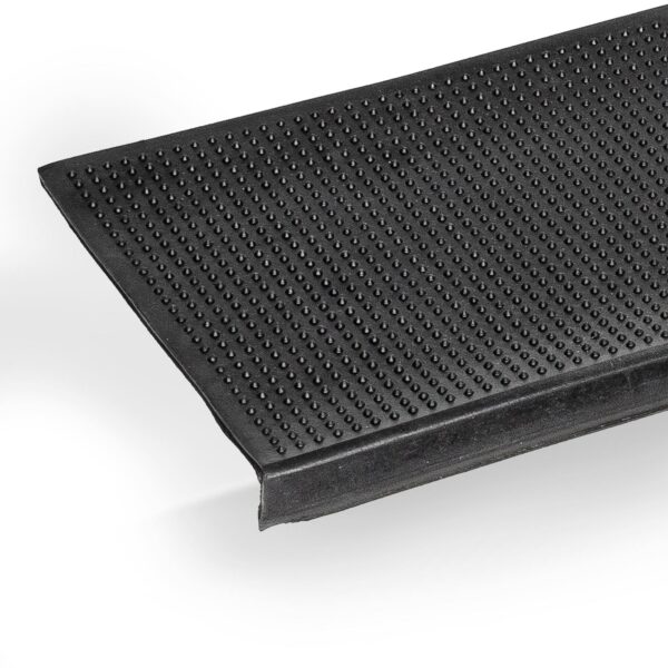 Stufenmatte Gummi Treppenbelag gummiert Breite 60-150cm – Punkte Schwarz, 77x25x3cm