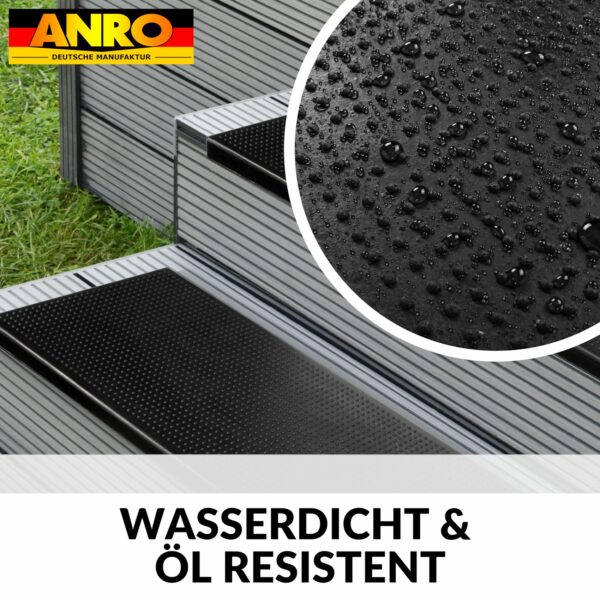Stufenmatte Gummi Treppenbelag gummiert Breite 60-150cm – Punkte Schwarz, 77x25x3cm