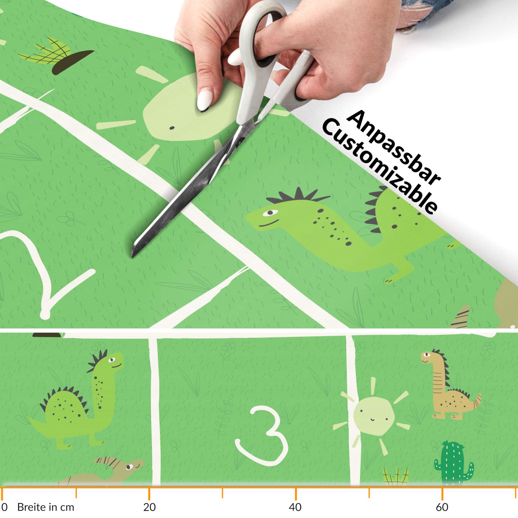 ANROHUPF5_20 Spielmatte Hüpfspiel Teppich Läufer Hüpfspiel abwaschbar rutschfest Briefhopse 75x194cm