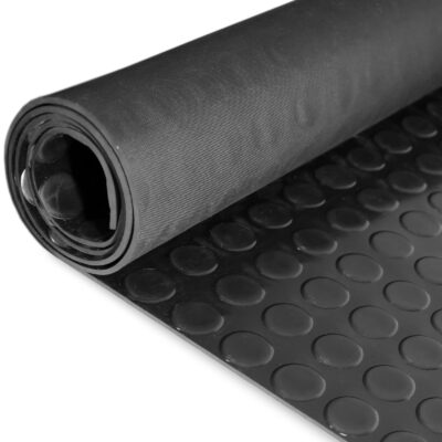 SBR Gummimatte Meterware Bodenbelag Noppen Schwarz Stärke: 3mm 120cm Breite