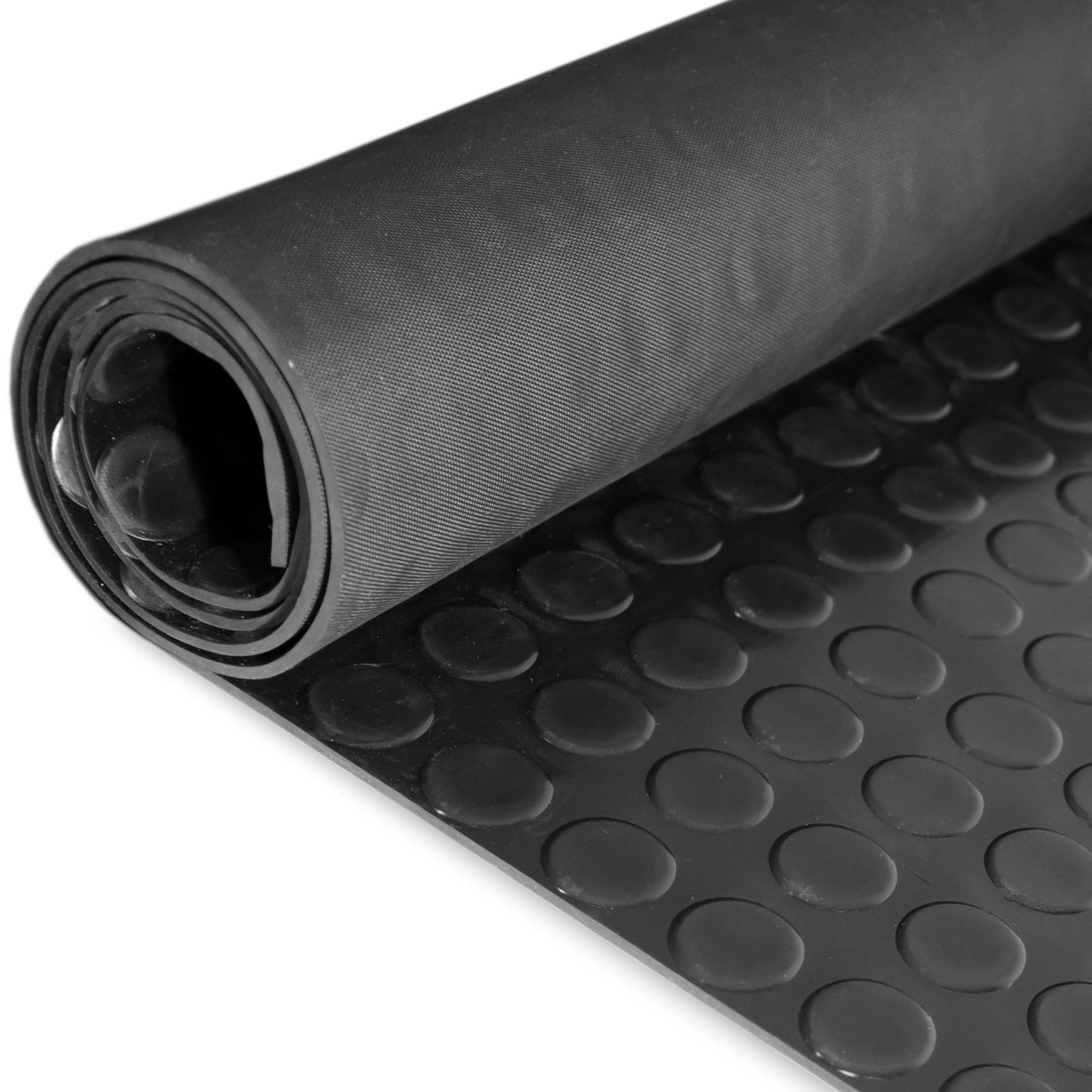 SBR Gummimatte Meterware Bodenbelag Noppen Schwarz Stärke: 3mm 120cm Breite