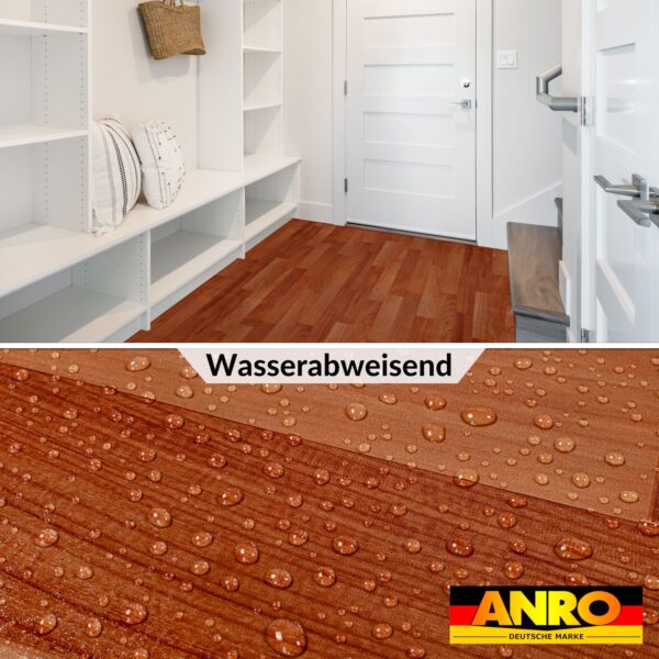 PVC Bodenbelag Holzoptik Dunkelbraun Meterware Vinylboden Fußbodenbelag 140cm Breit Bodenschutzmatte – 100x140cm