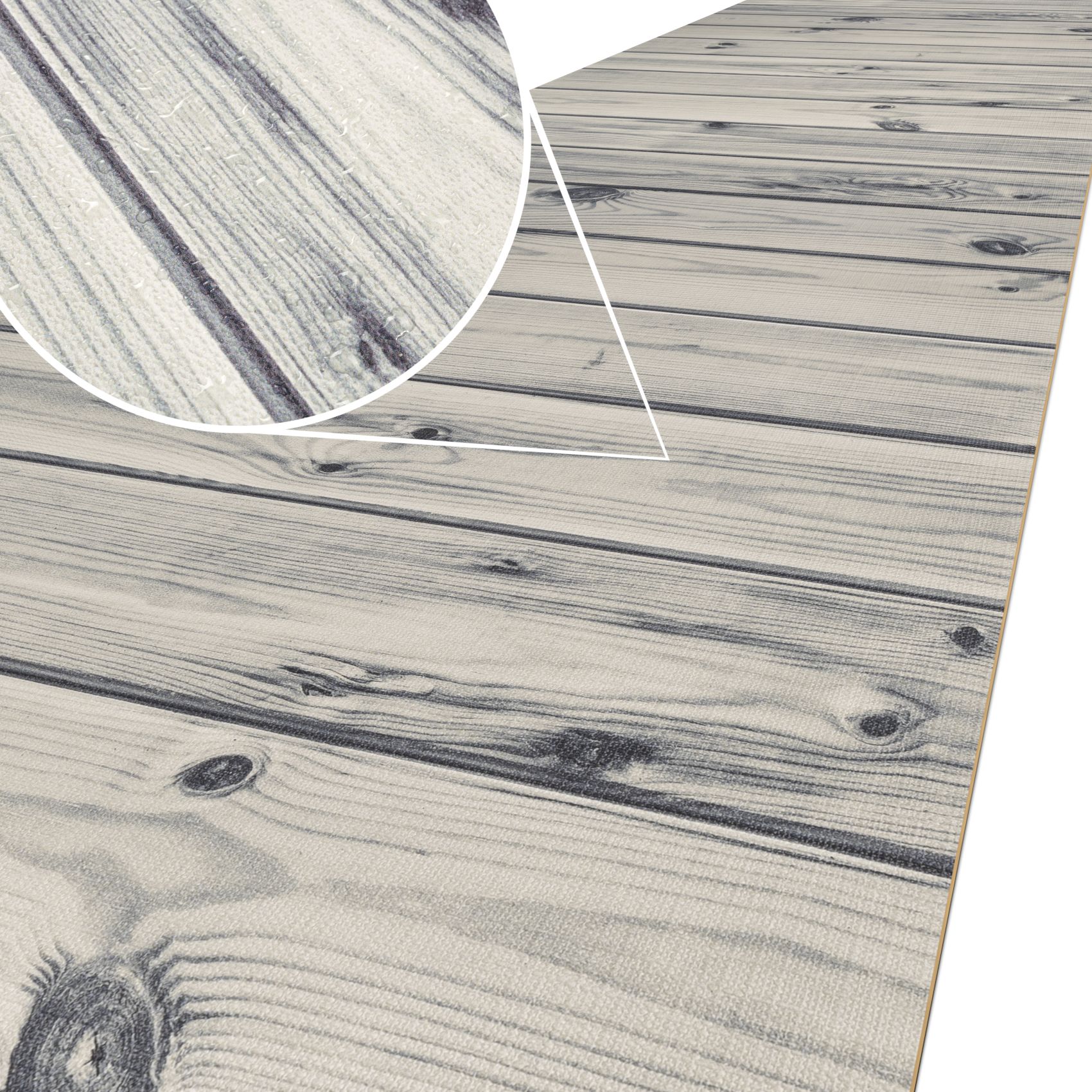 GIMMY702_10A Küchenläufer Küchenteppich Läufer Flur Teppichläufer rutschfest Holz Grau