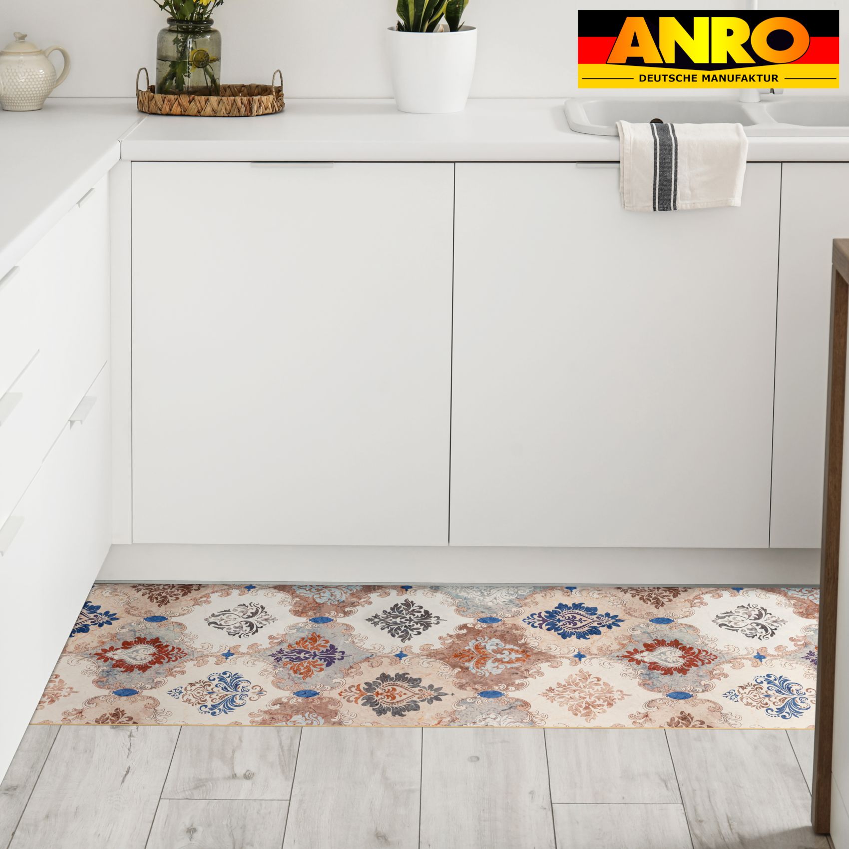 Küchenläufer Küchenteppich Läufer Flur Teppichläufer rutschfest Teppich Look