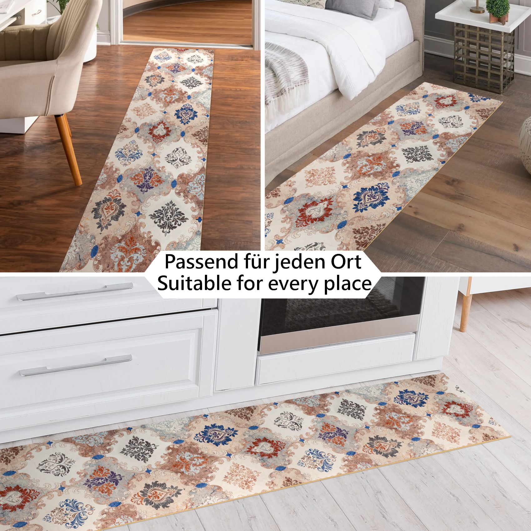 Küchenläufer Küchenteppich Läufer Flur Teppichläufer rutschfest Teppich Look