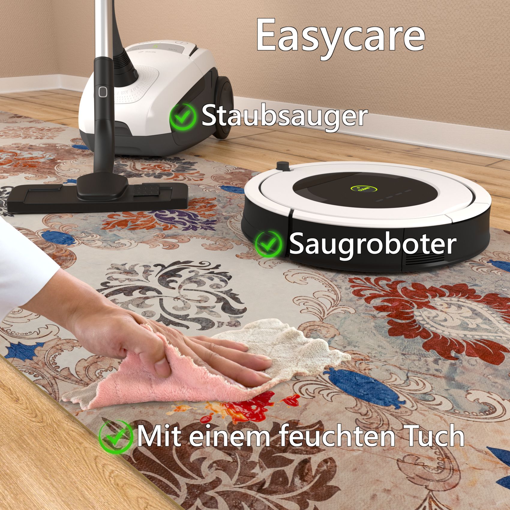 Küchenläufer Küchenteppich Läufer Flur Teppichläufer rutschfest Teppich Look