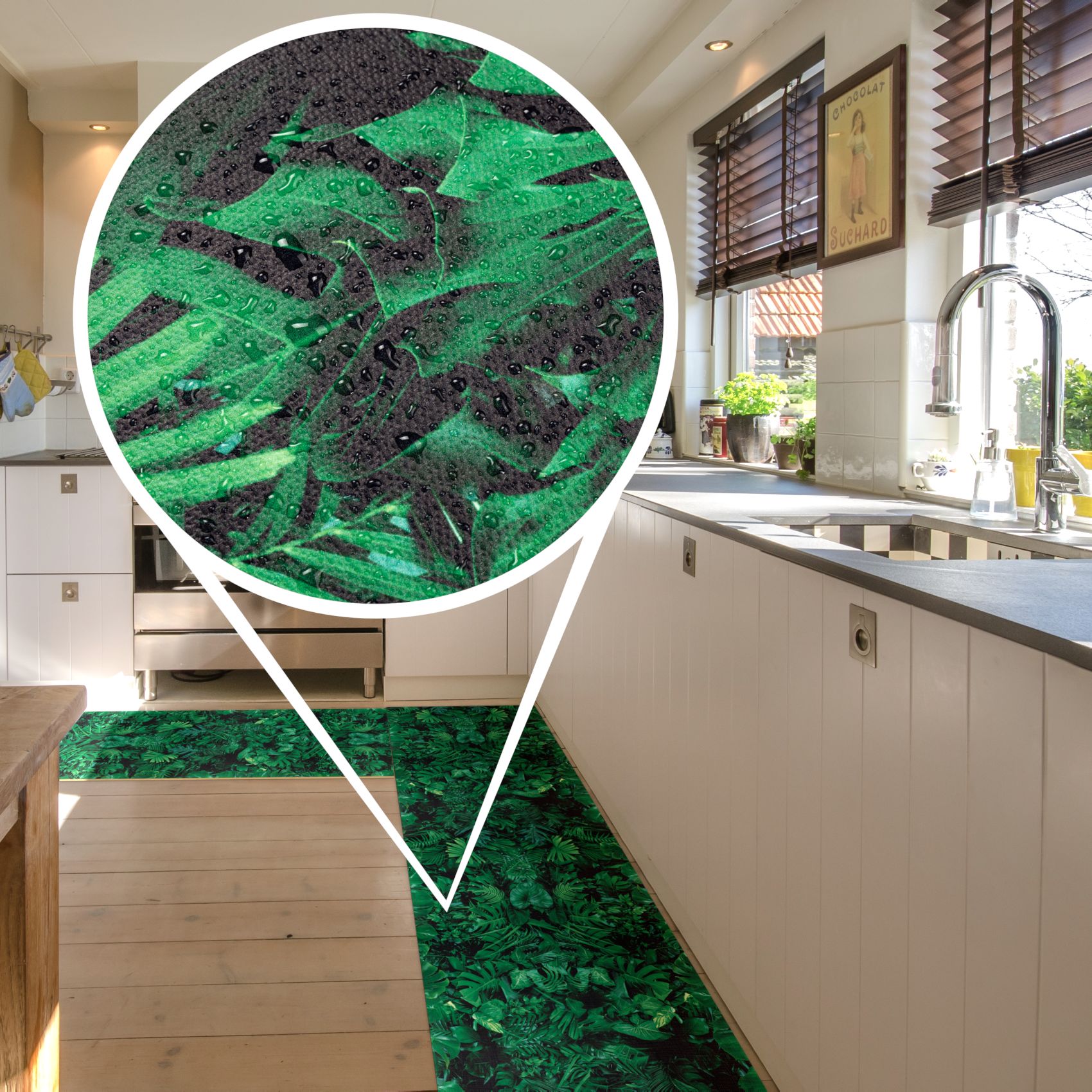 Küchenläufer Küchenteppich Läufer Flur Teppichläufer rutschfest Palme