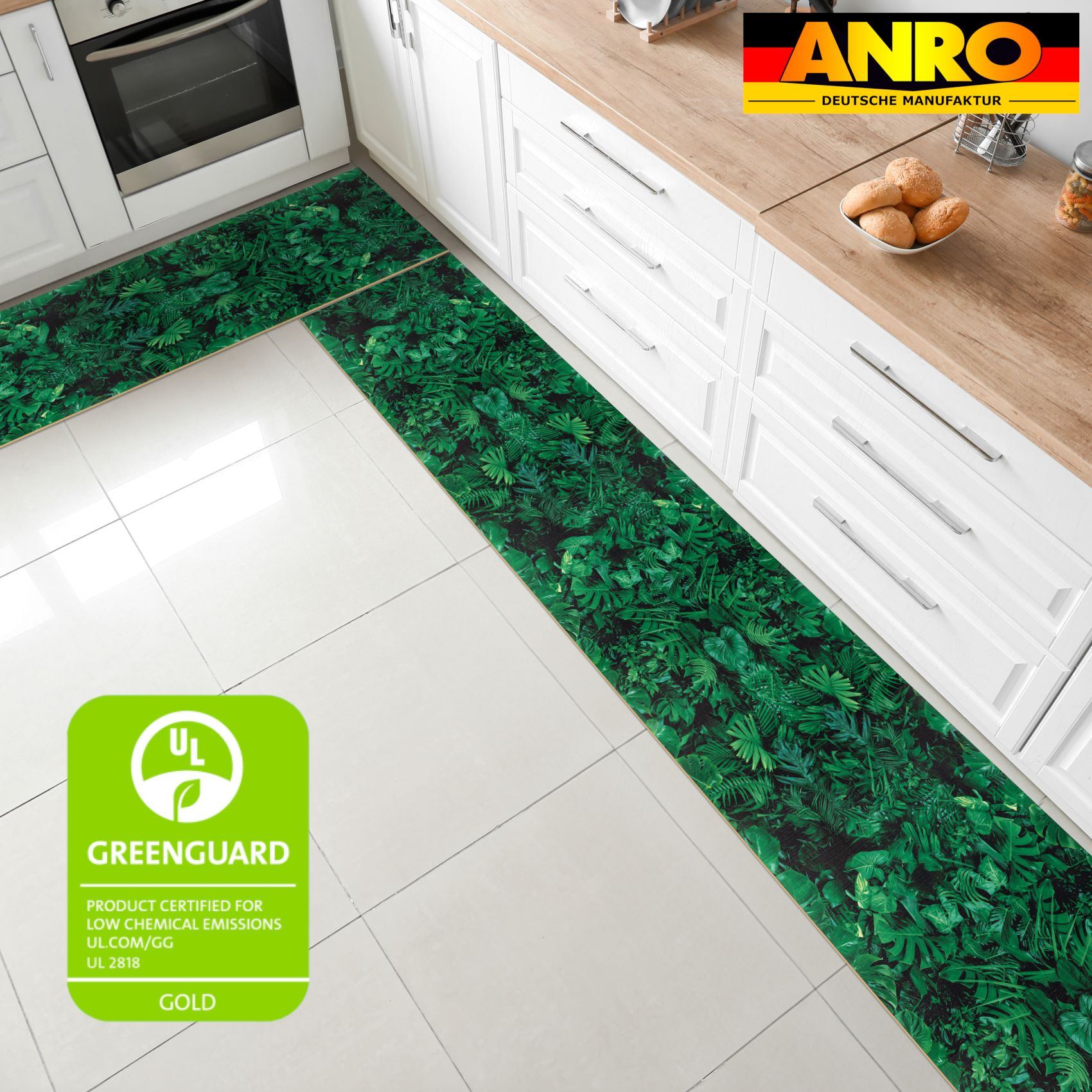 Küchenläufer Küchenteppich Läufer Flur Teppichläufer rutschfest Palme