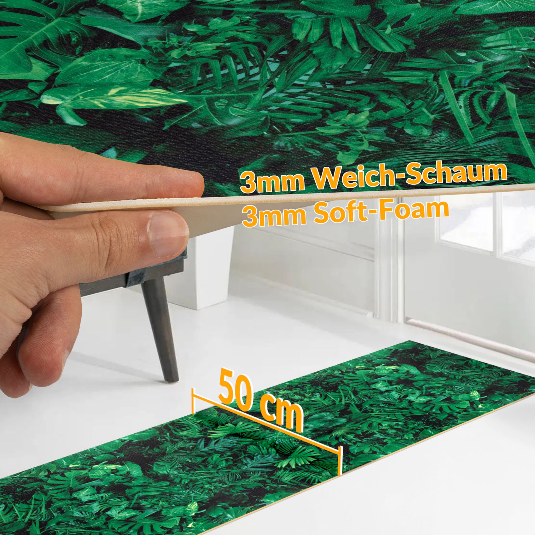 Küchenläufer Küchenteppich Läufer Flur Teppichläufer rutschfest Palme