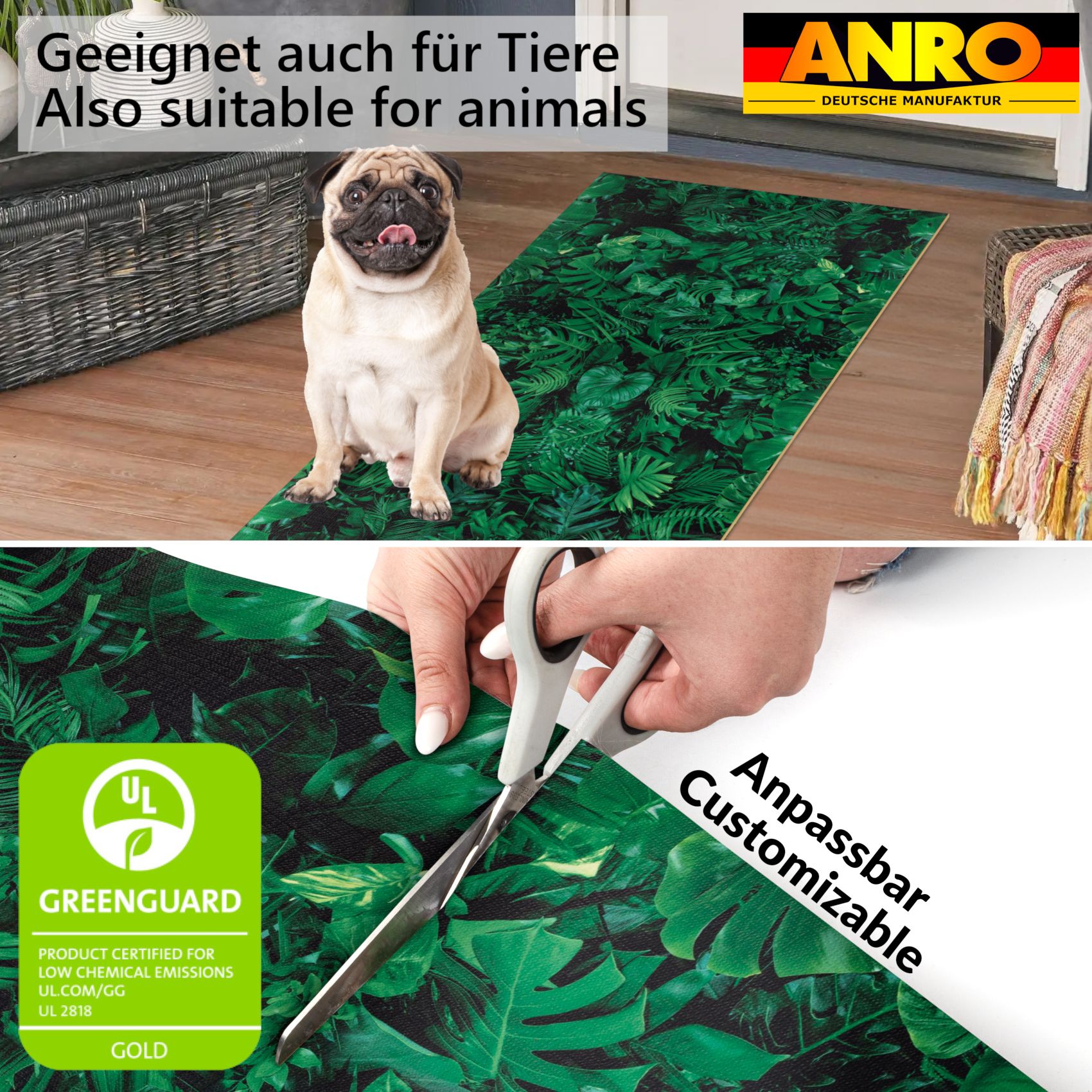 Küchenläufer Küchenteppich Läufer Flur Teppichläufer rutschfest Palme