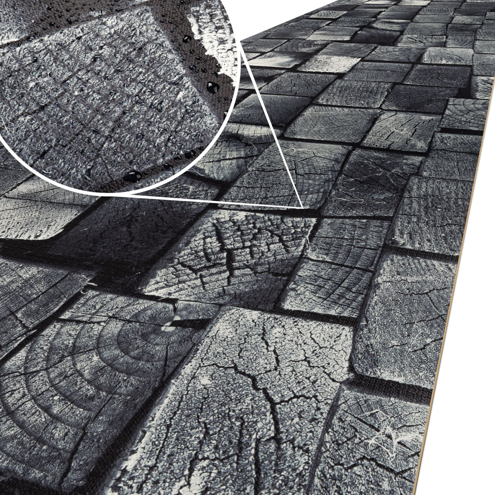 GIMMY711_10A Küchenläufer Küchenteppich Läufer Flur Teppichläufer rutschfest Holz Anthrazit