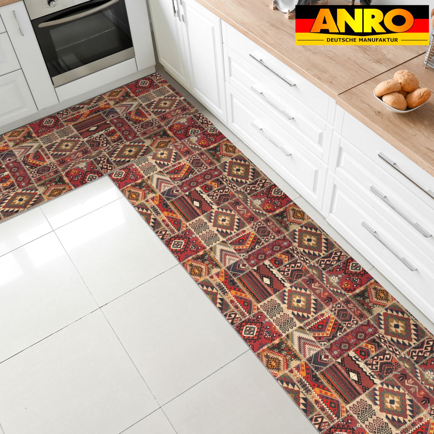 Küchenläufer Teppich Läufer Küchenteppich abwaschbar rutschfest Zauberteppich
