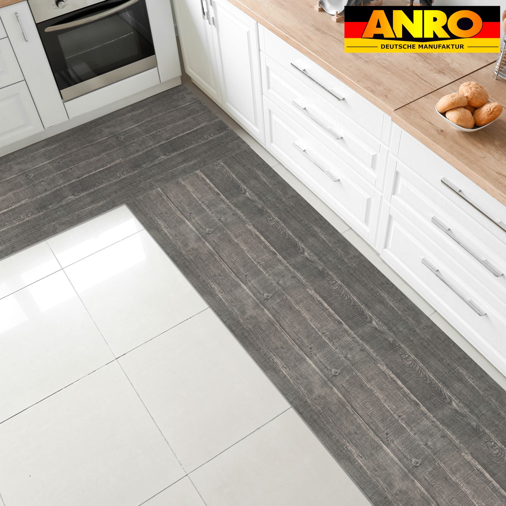 Küchenläufer Teppich Läufer Küchenteppich abwaschbar rutschfest Holzbrett