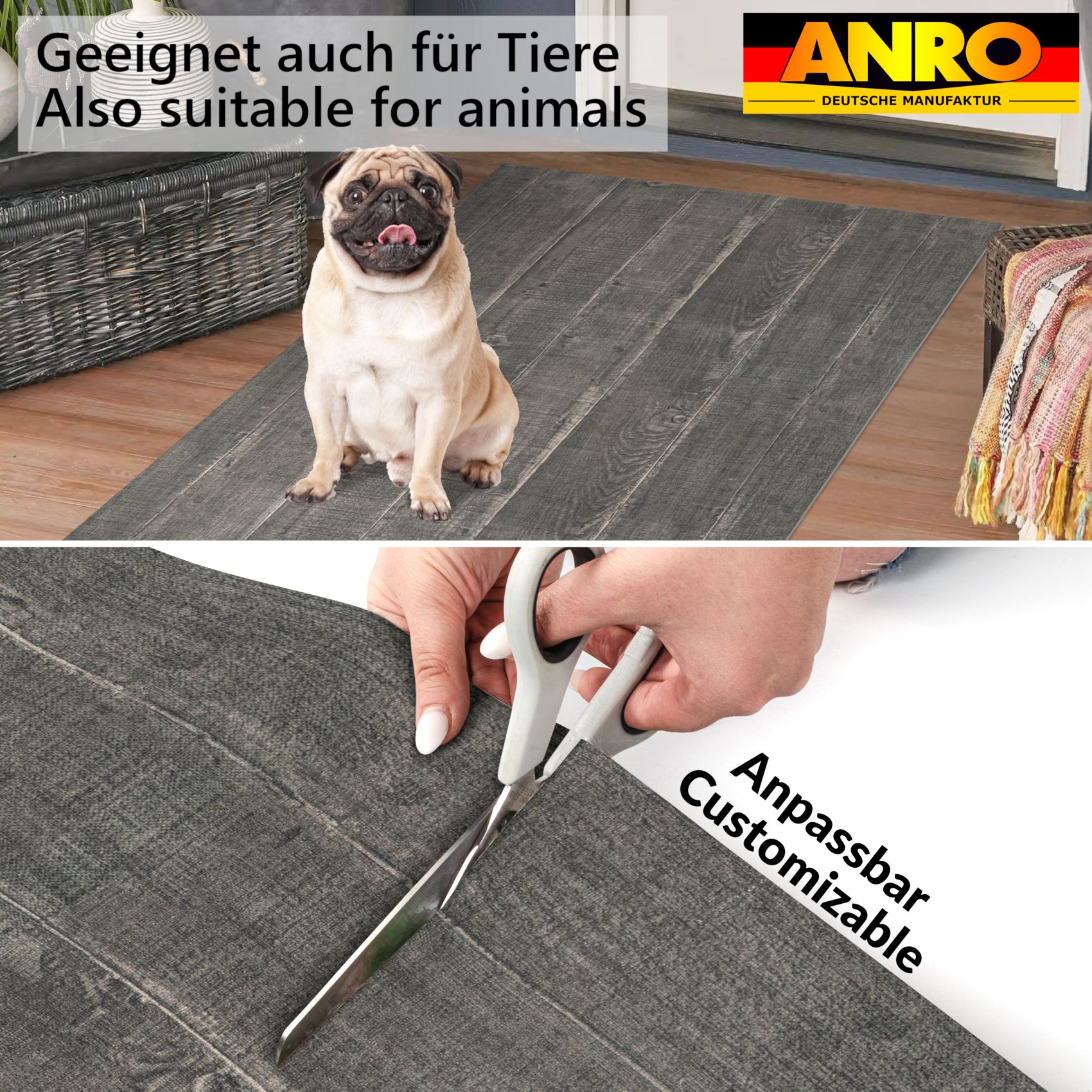 Küchenläufer Teppich Läufer Küchenteppich abwaschbar rutschfest Holzbrett