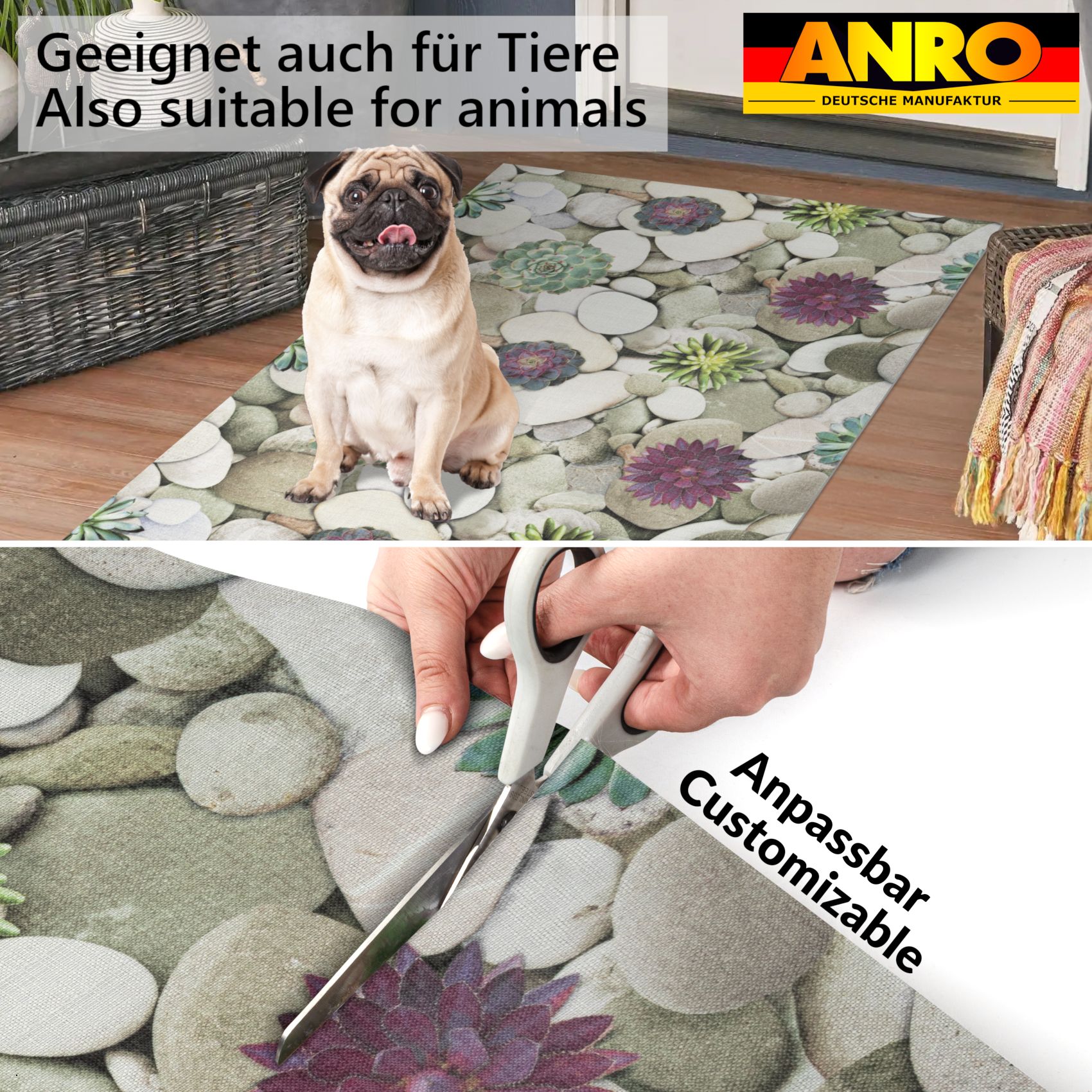 GTPLOIRA_50 Küchenläufer Teppich Läufer Küchenteppich abwaschbar rutschfest Spa