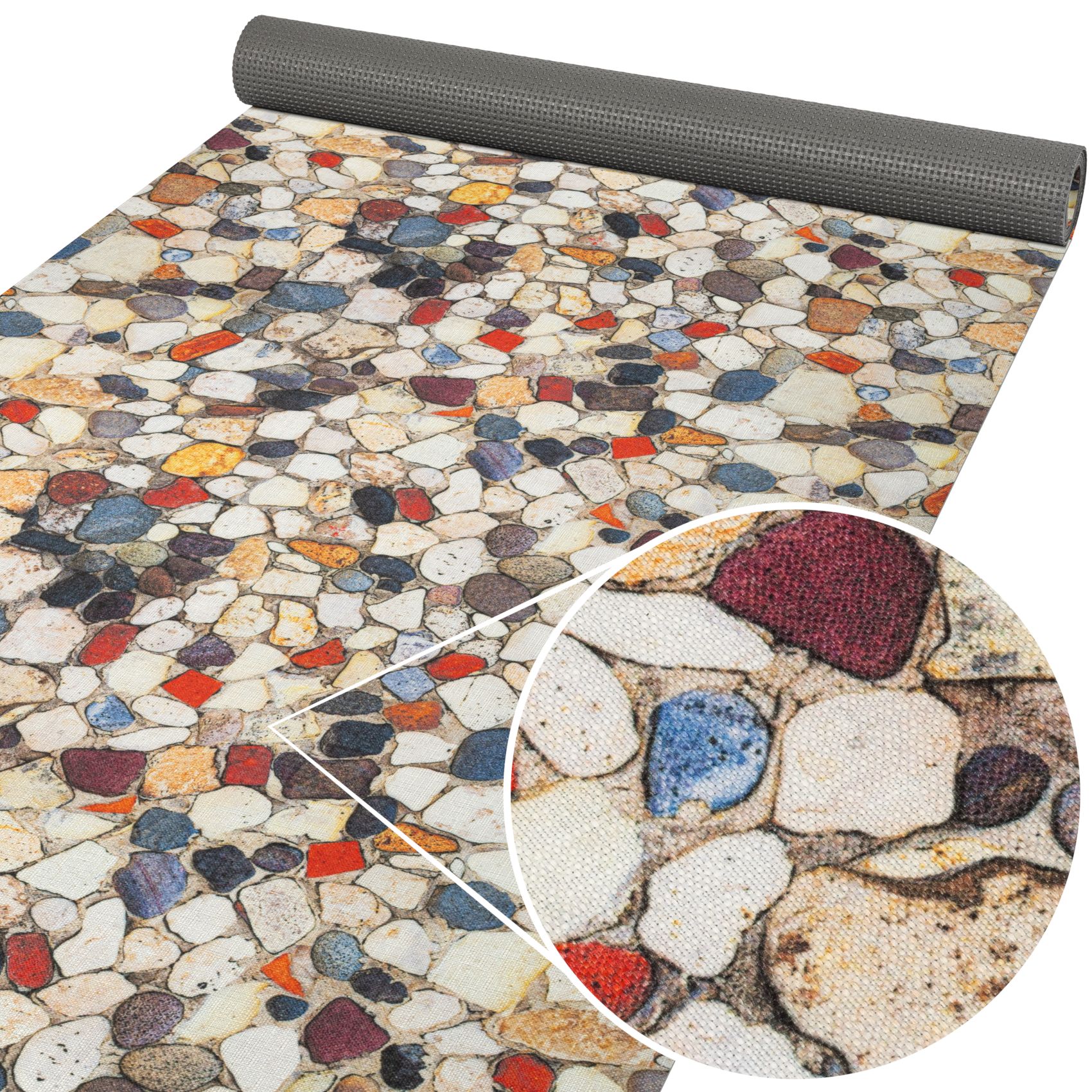 GTPTOPAZ_10 Küchenläufer Teppich Läufer Küchenteppich abwaschbar rutschfest Mosaiksteine