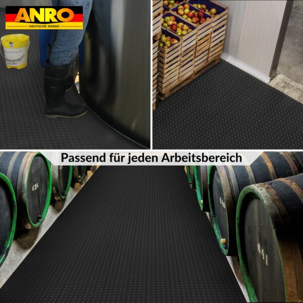 PVC Bodenbelag Vinylboden Noppen 1mm Antirutschmatte Noppenmatte Meterware Schwarz 140cm Breit – 100x140cm