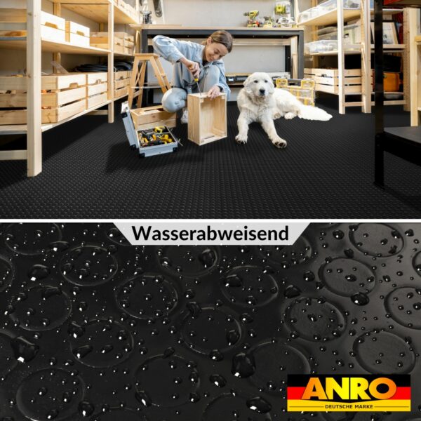 PVC Bodenbelag Vinylboden Noppen 1mm Antirutschmatte Noppenmatte Meterware Schwarz 140cm Breit – 100x140cm