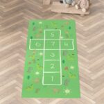 Spielmatte Hüpfspiel Teppich Läufer Hüpfspiel abwaschbar rutschfest Hinkepott 75x161cm
