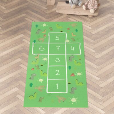 Spielmatte Hüpfspiel Teppich Läufer Hüpfspiel abwaschbar rutschfest Hinkepott 75x161cm