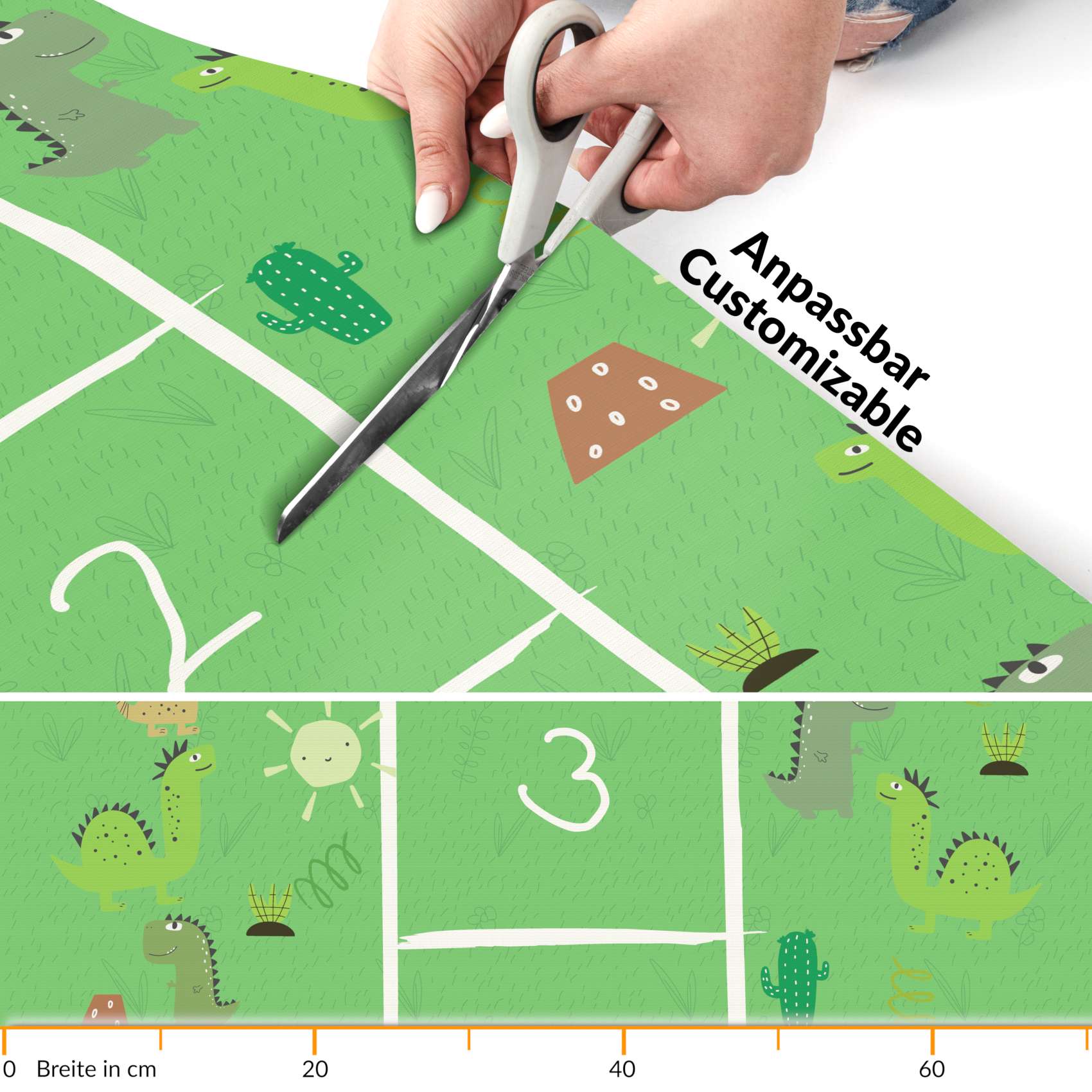 Spielmatte Hüpfspiel Teppich Läufer Hüpfspiel abwaschbar rutschfest Hinkepott 75x161cm