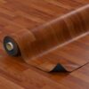 PVC Bodenbelag Holzoptik Dunkelbraun Meterware Vinylboden Fußbodenbelag 140cm Breit Bodenschutzmatte – 100x140cm