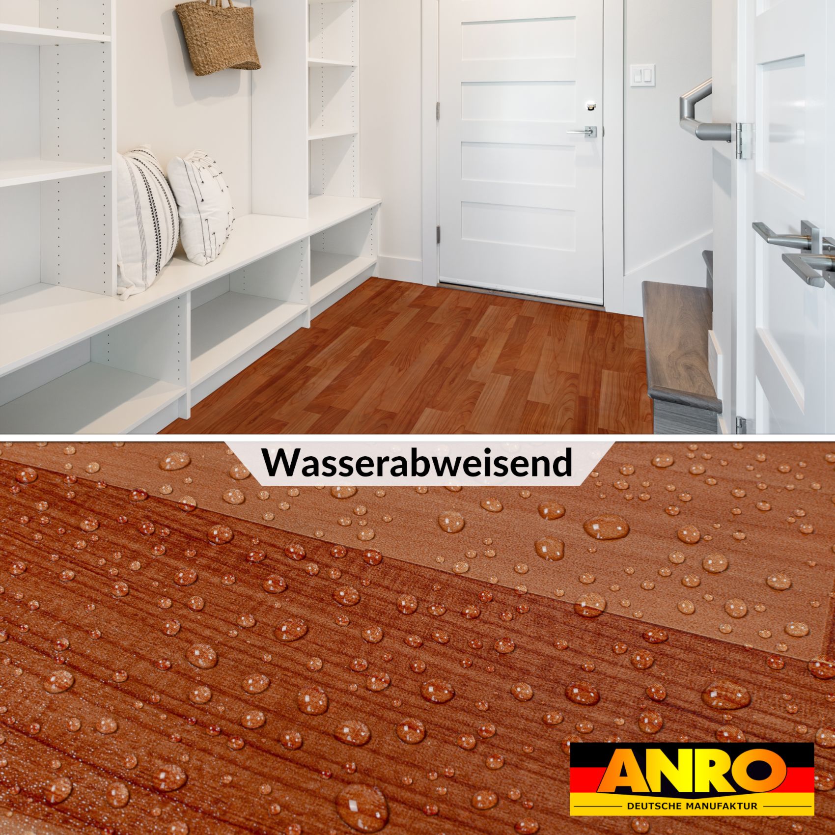 FL310718_05 PVC Bodenbelag Holzoptik Dunkelbraun Meterware Vinylboden Fußbodenbelag 140cm Breit Bodenschutzmatte