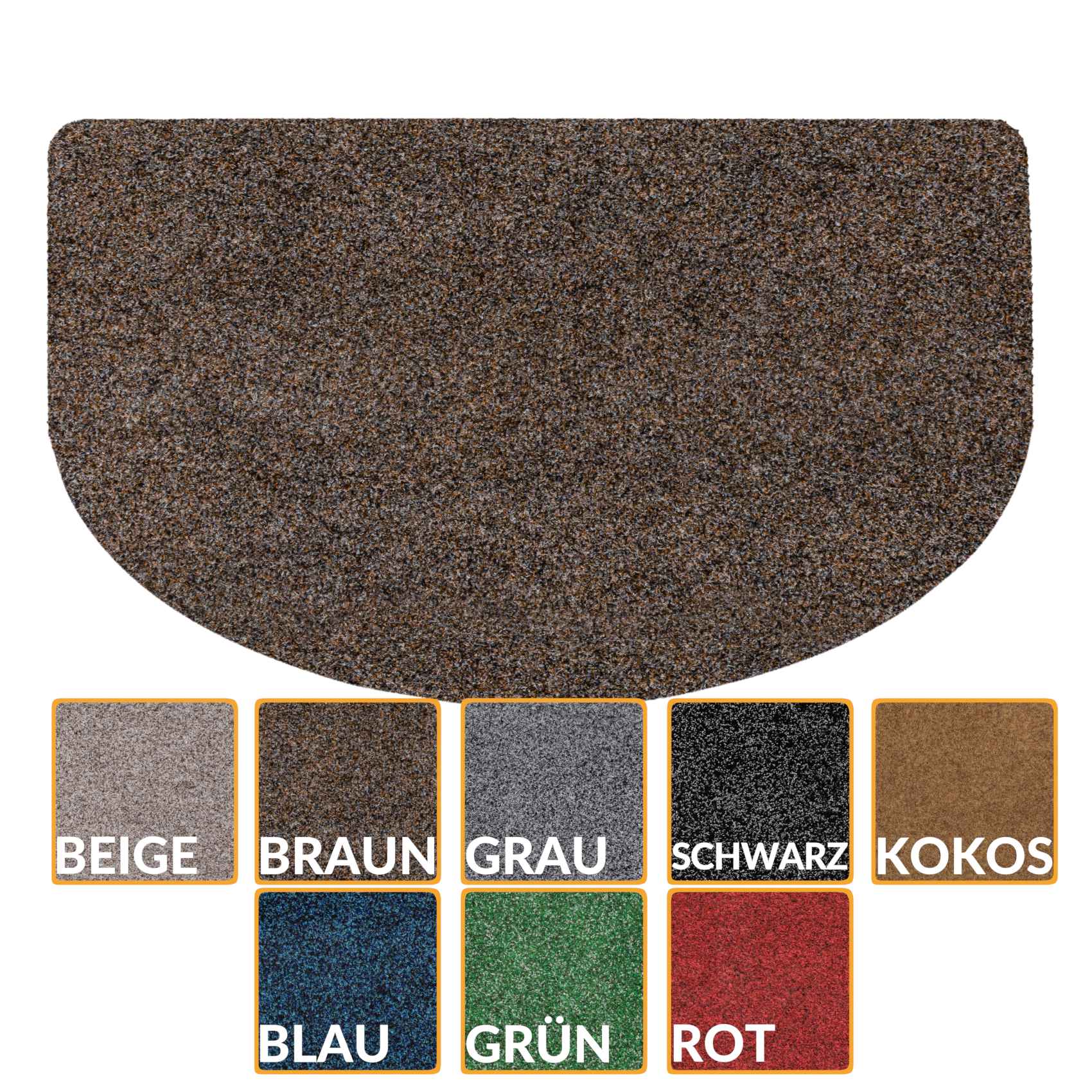 Fußmatte Schmutzfangmatte Fußabtreter POET Uni Mehrfarbig Dunkelbraun 45x75cm